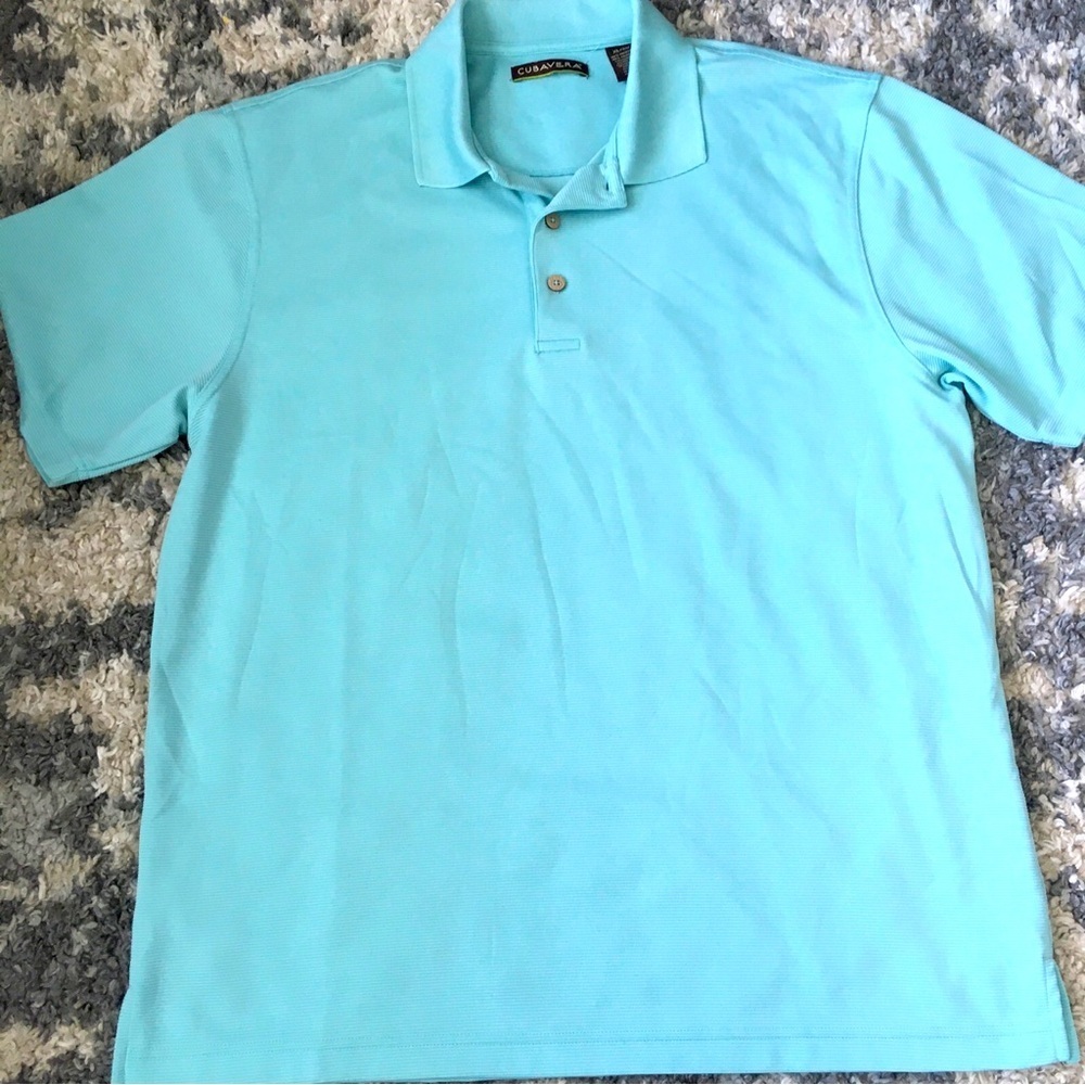 Men's Light Blue Polo Shirt Cubavera XL